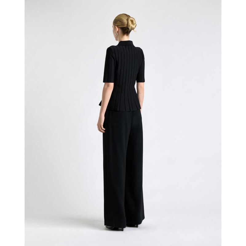 Cue Zipper Front Peplum Knit Top image number 4